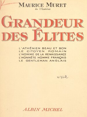 cover image of Grandeur des élites